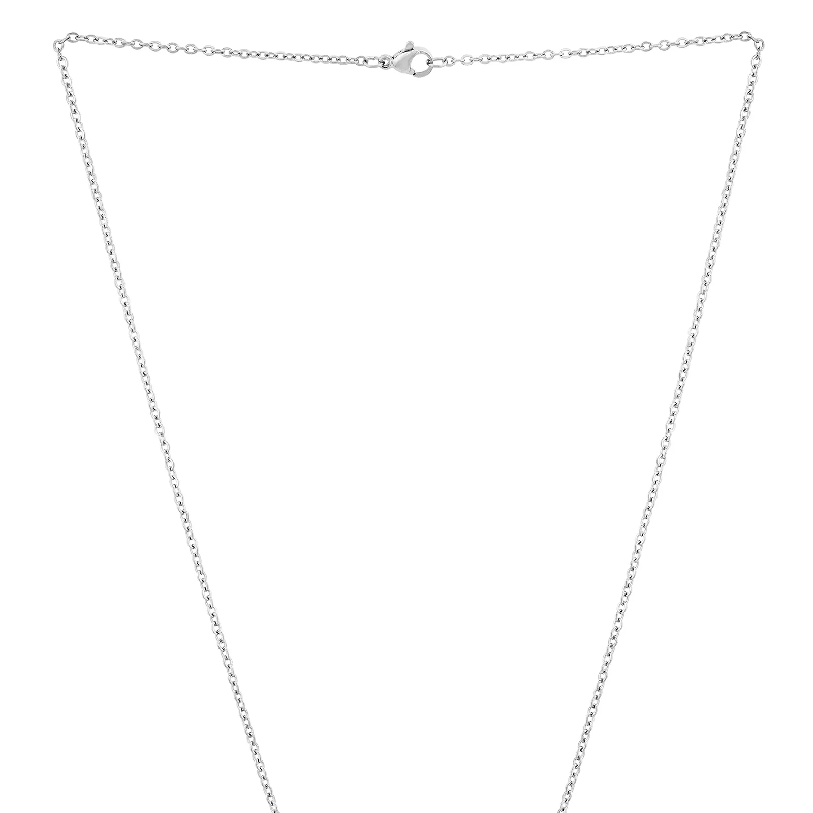 Happy Silver Women's Round Mantra Necklace - Image 4