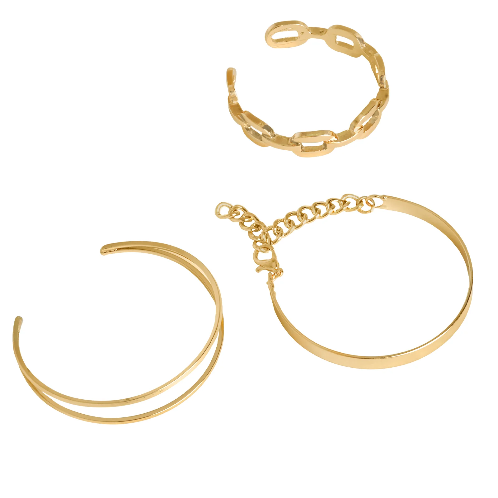 Hard To Get Gold Chain Set of 3 Bracelets - Image 4