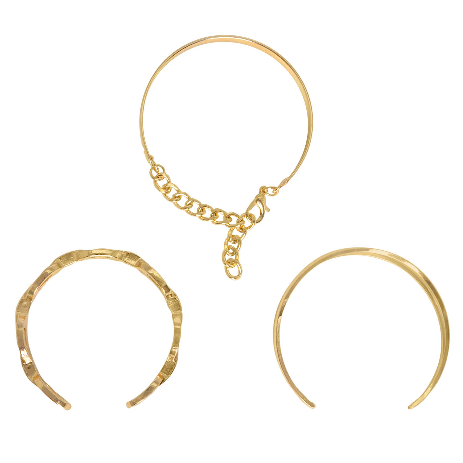 Hard To Get Gold Chain Set of 3 Bracelets - Image 7