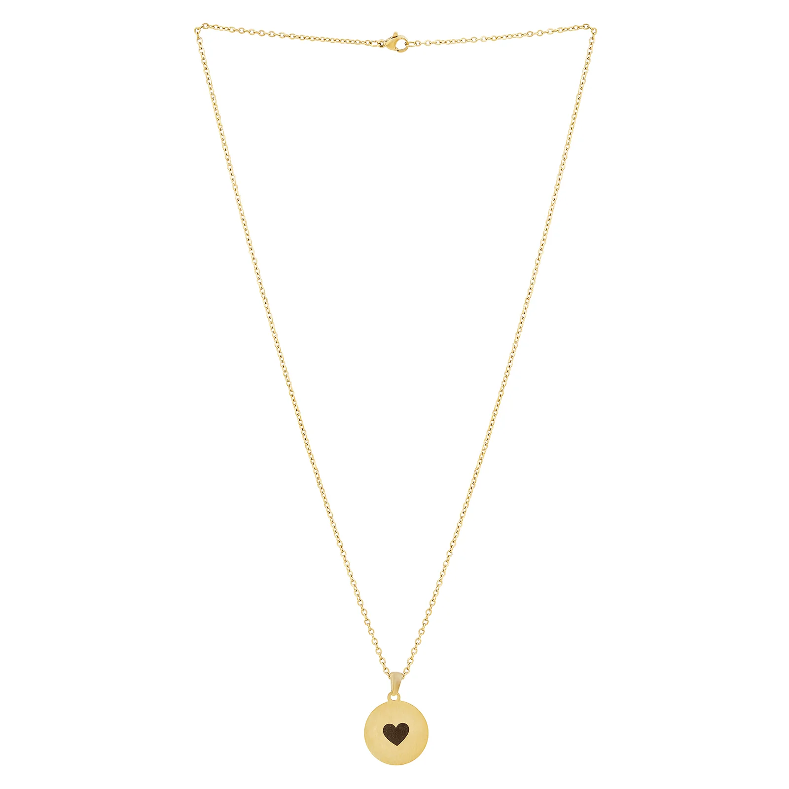 Heart Gold Women's Round Mantra Necklace - Image 3