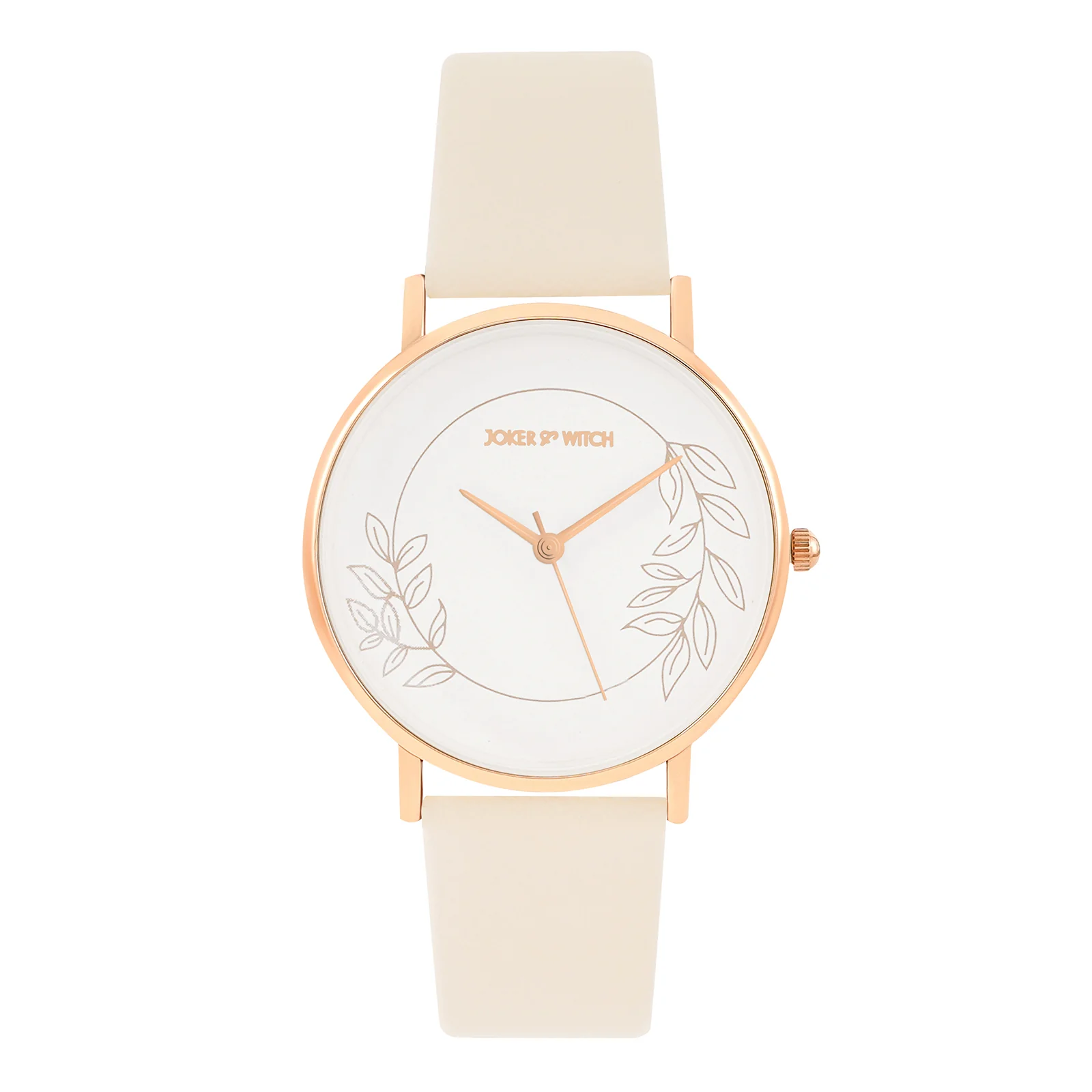 Printed Heather White Medium Dial Brown PU Strap Women's Watch
