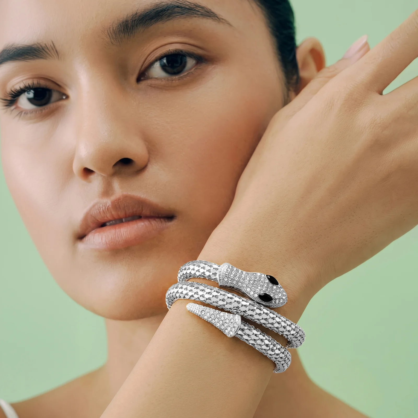 Hissé Silver Snake Bracelet - Image 2