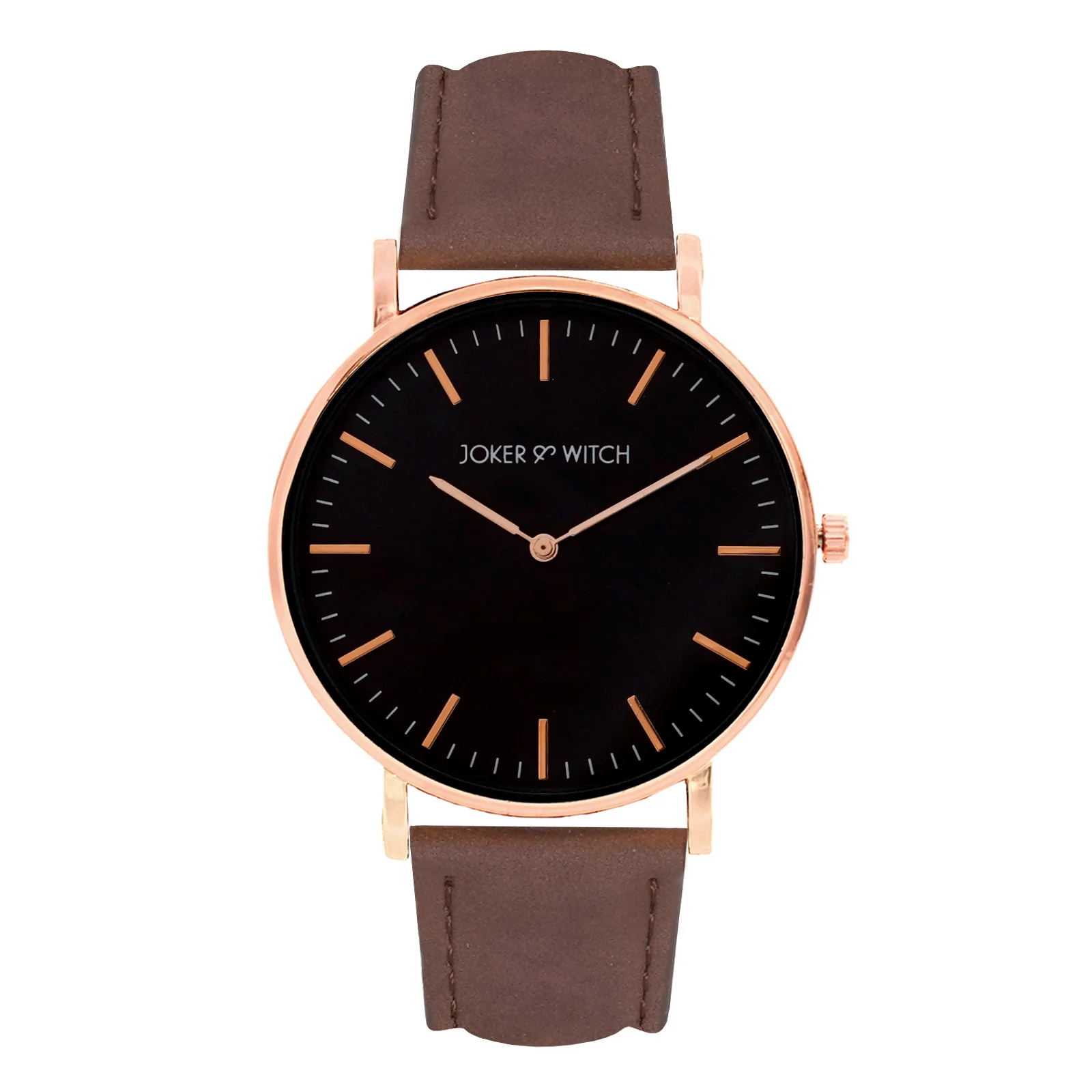 Hope Black Large Dial Brown PU Strap Women's Watch