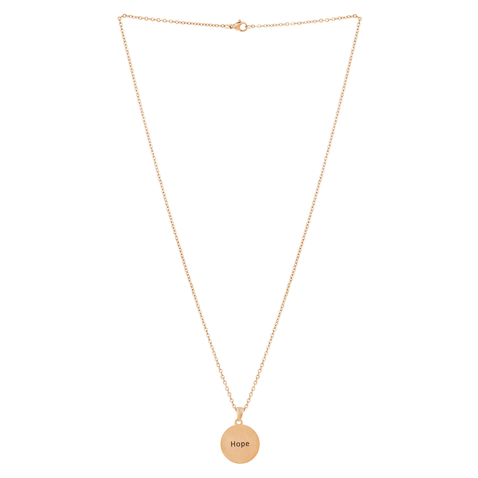 Hope Rose Gold Women's Round Mantra Necklace - Image 3