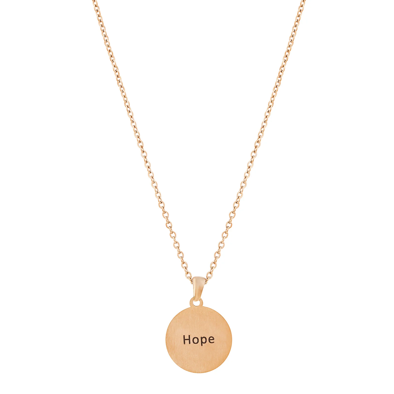 Hope Rose Gold Women's Round Mantra Necklace - Image 5