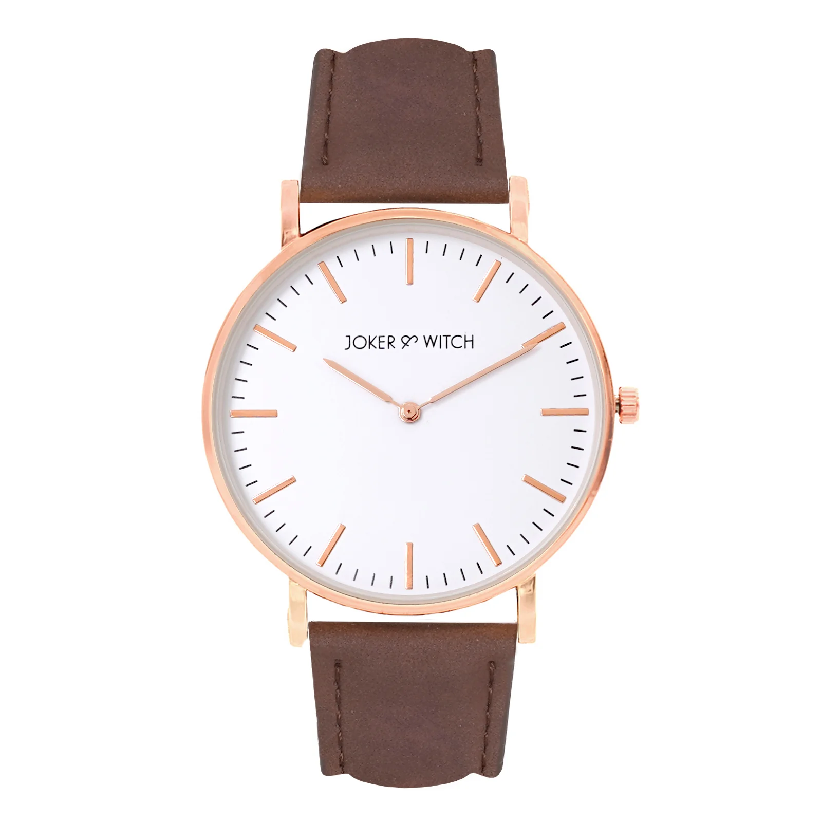 Hope White Large Dial Brown PU Strap Women's Watch