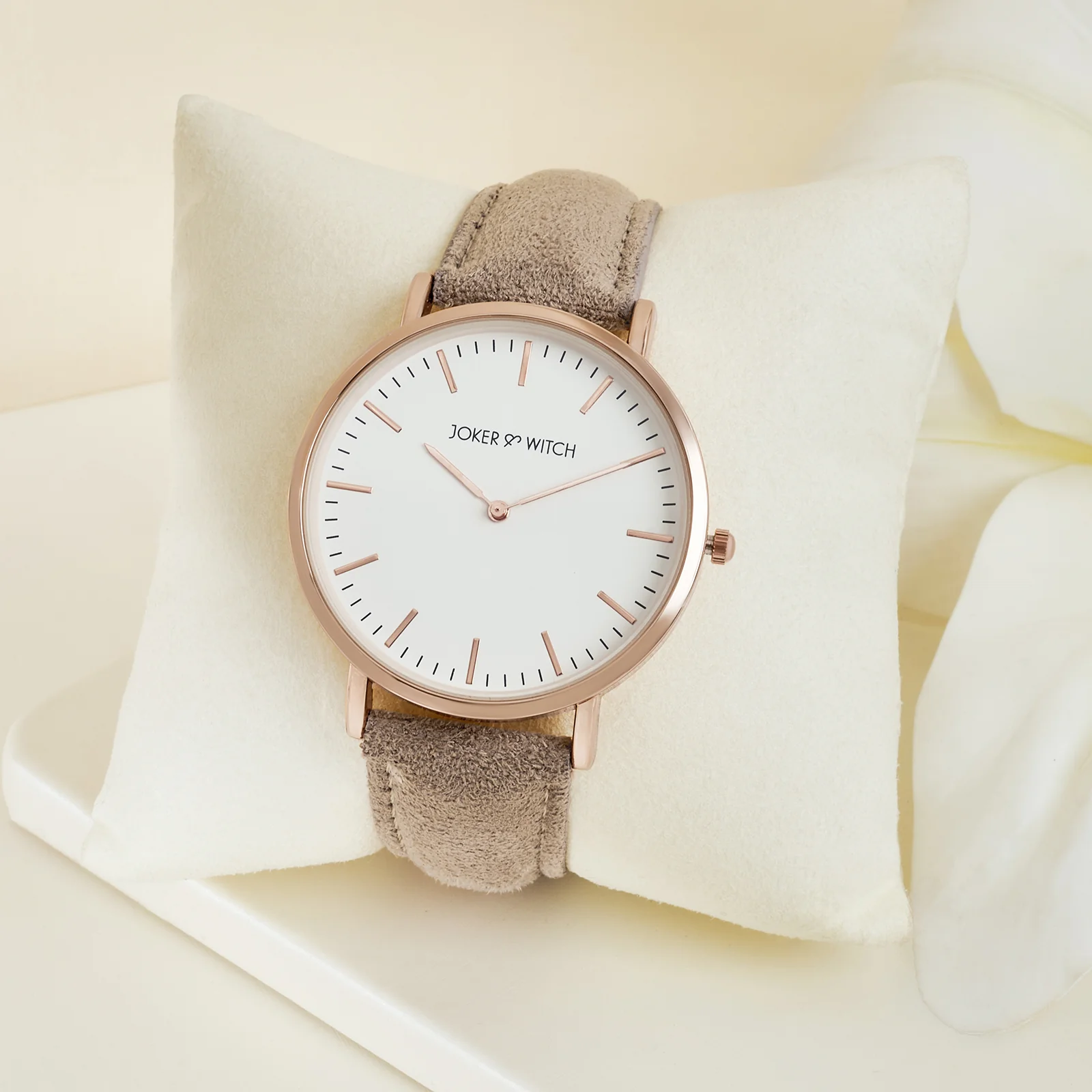 Hope White Large Dial Crème PU Strap Women's Watch