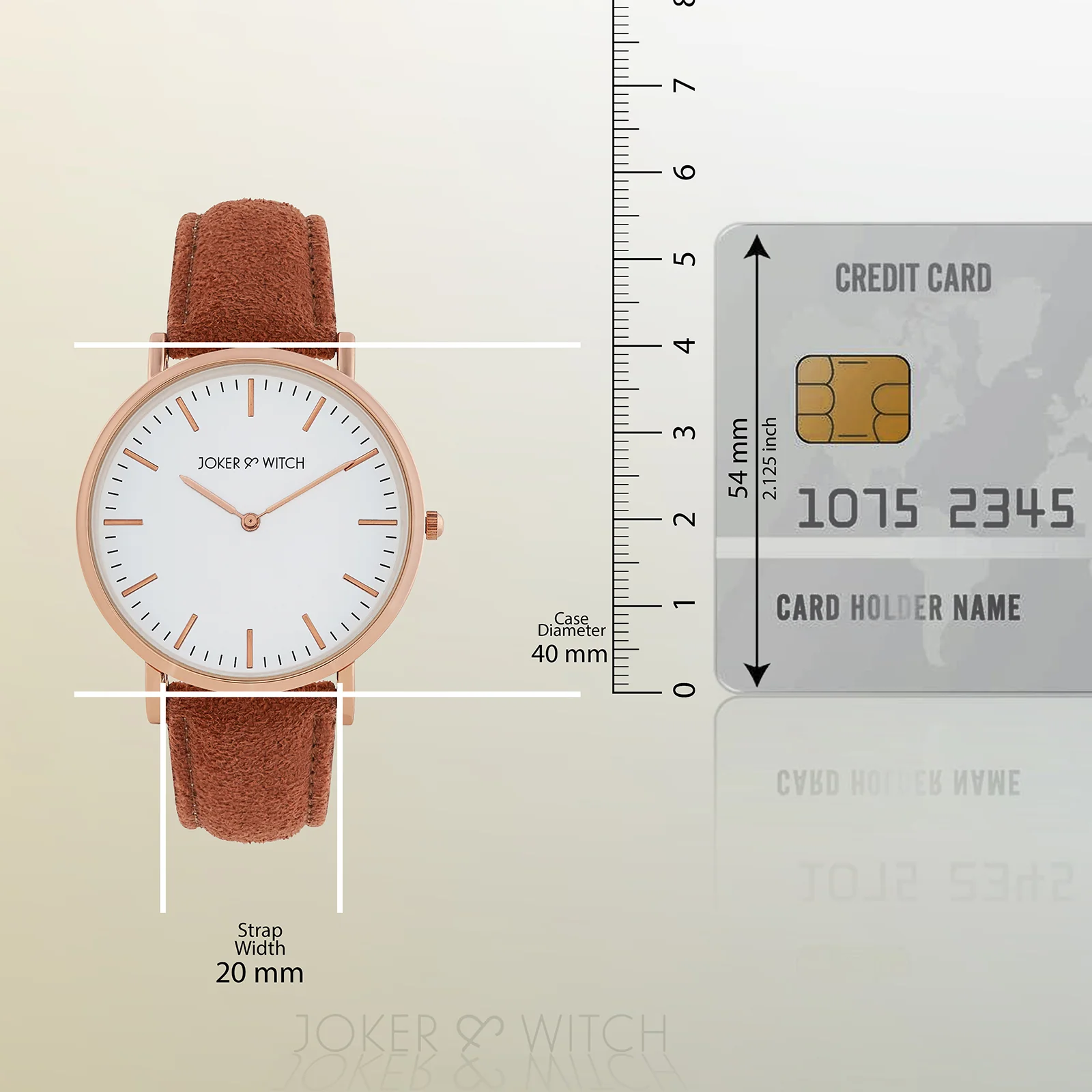 Hope White Large Dial Mocha PU Strap Women's Watch - Image 8