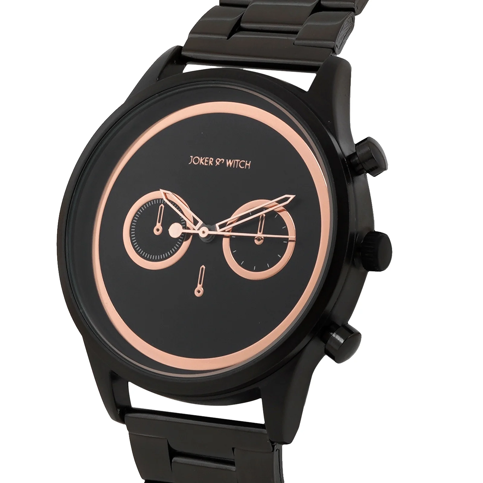 Hudson Black XLarge Dial Gunmetal Linked Chain Strap Men's Watch - Image 4