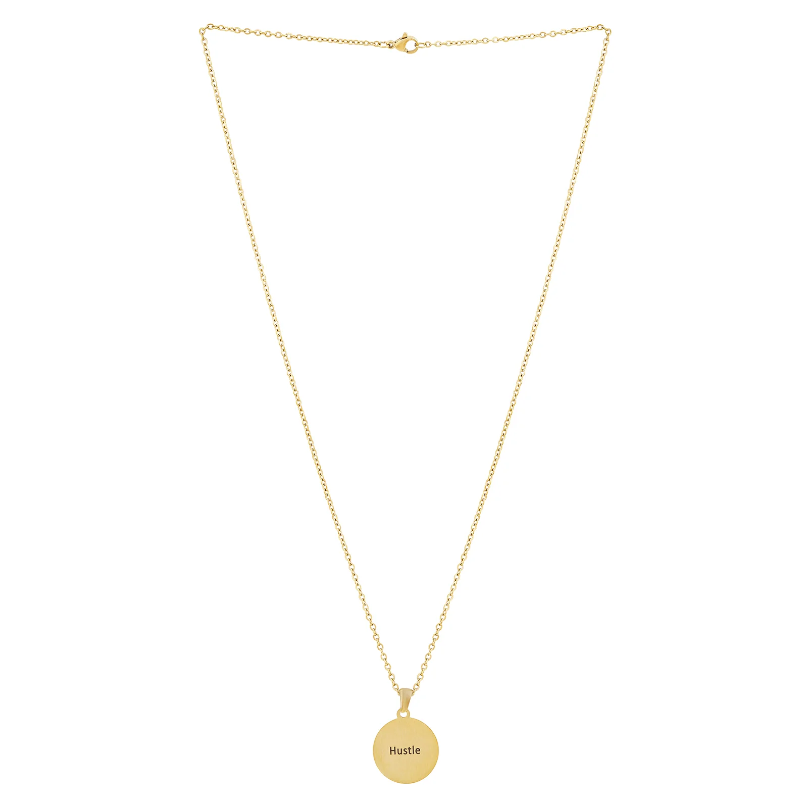 Hustle Gold Women's Round Mantra Necklace - Image 3