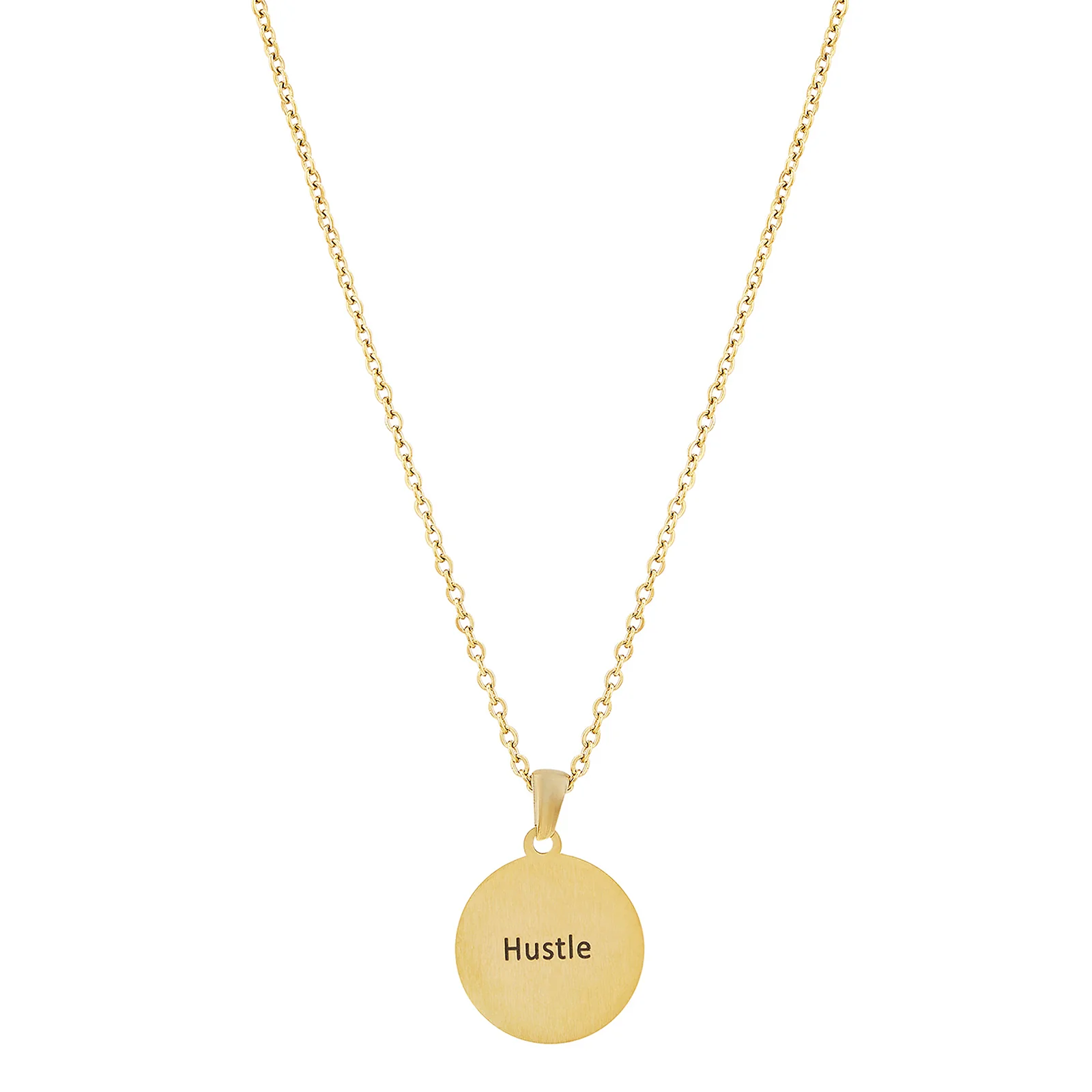 Hustle Gold Women's Round Mantra Necklace - Image 5