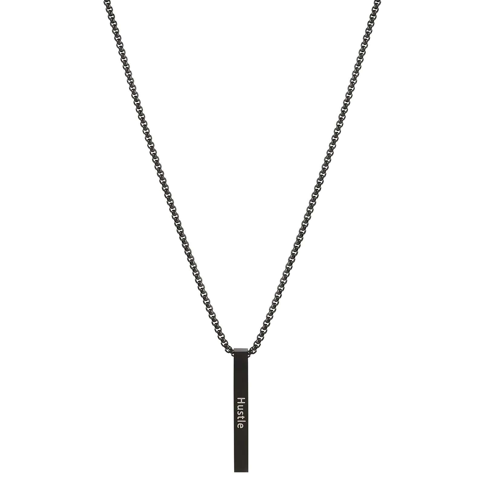 Hustle Black Men's Bar Mantra Necklace - Image 4