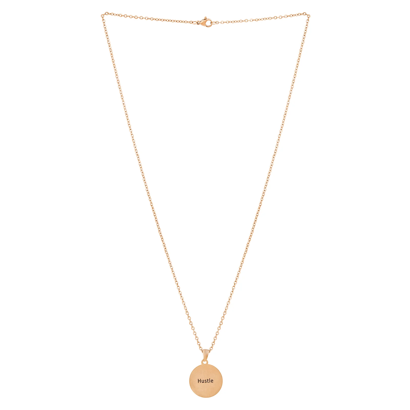 Hustle Rose Gold Women's Round Mantra Necklace - Image 3