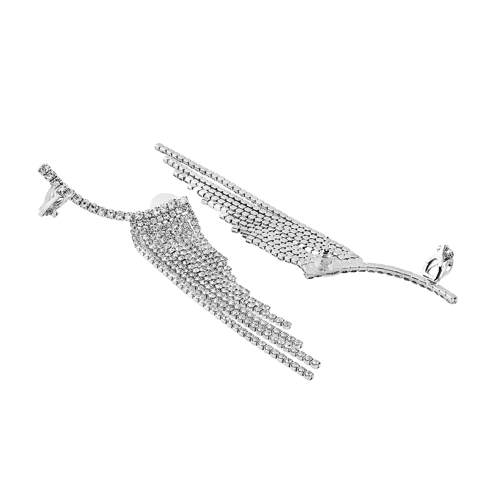 Ice Princess Silver Bling Tassel Earrings - Image 5