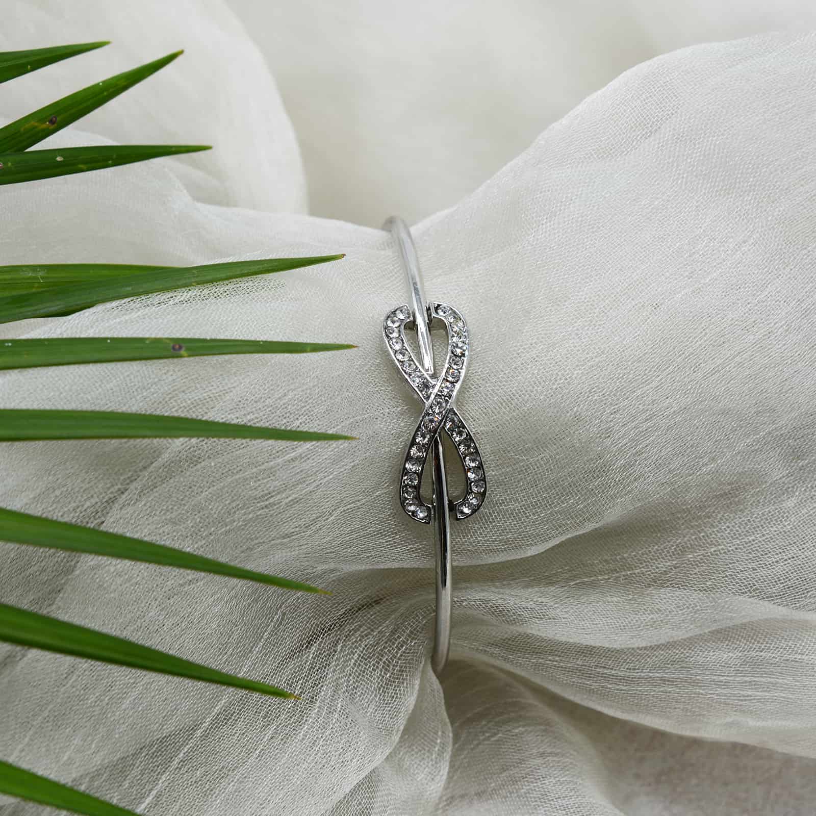 Infinity Open Cuff Silver Bracelet