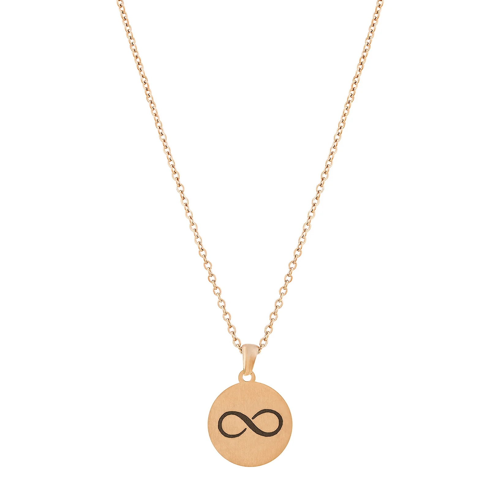 Infinity Rose Gold Women's Round Mantra Necklace - Image 5