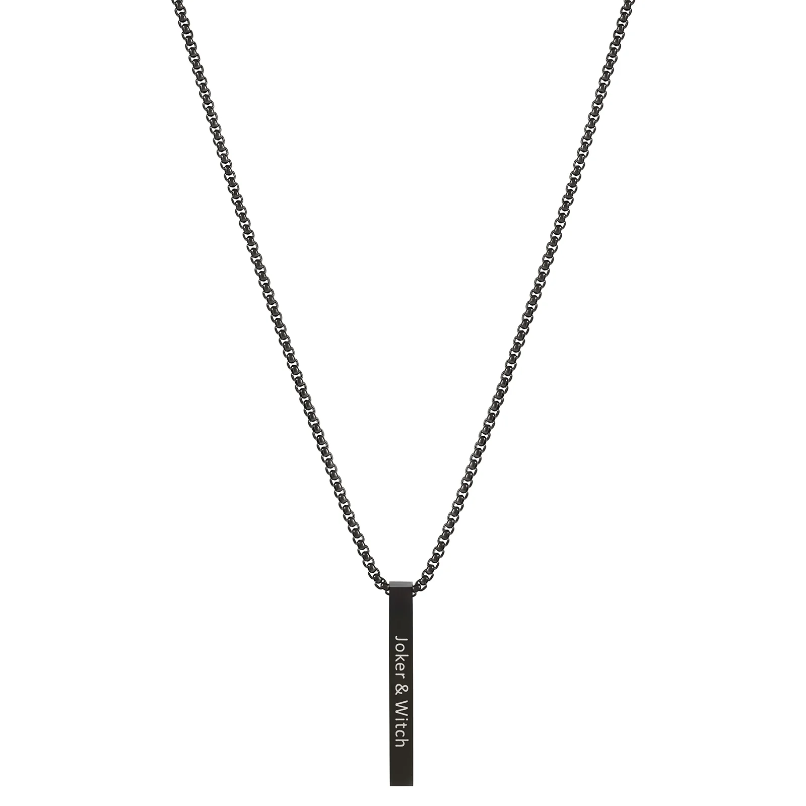 Joker & Witch Black Men's Bar Mantra Necklace - Image 4