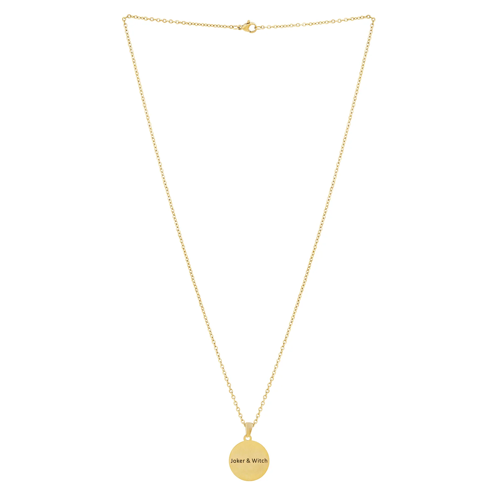 Joker & Witch Gold Women's Round Mantra Necklace - Image 3