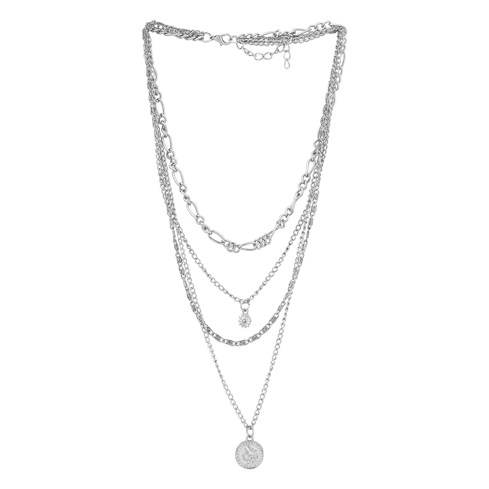 Joveline Layered Silver Seashells Necklace - Image 3