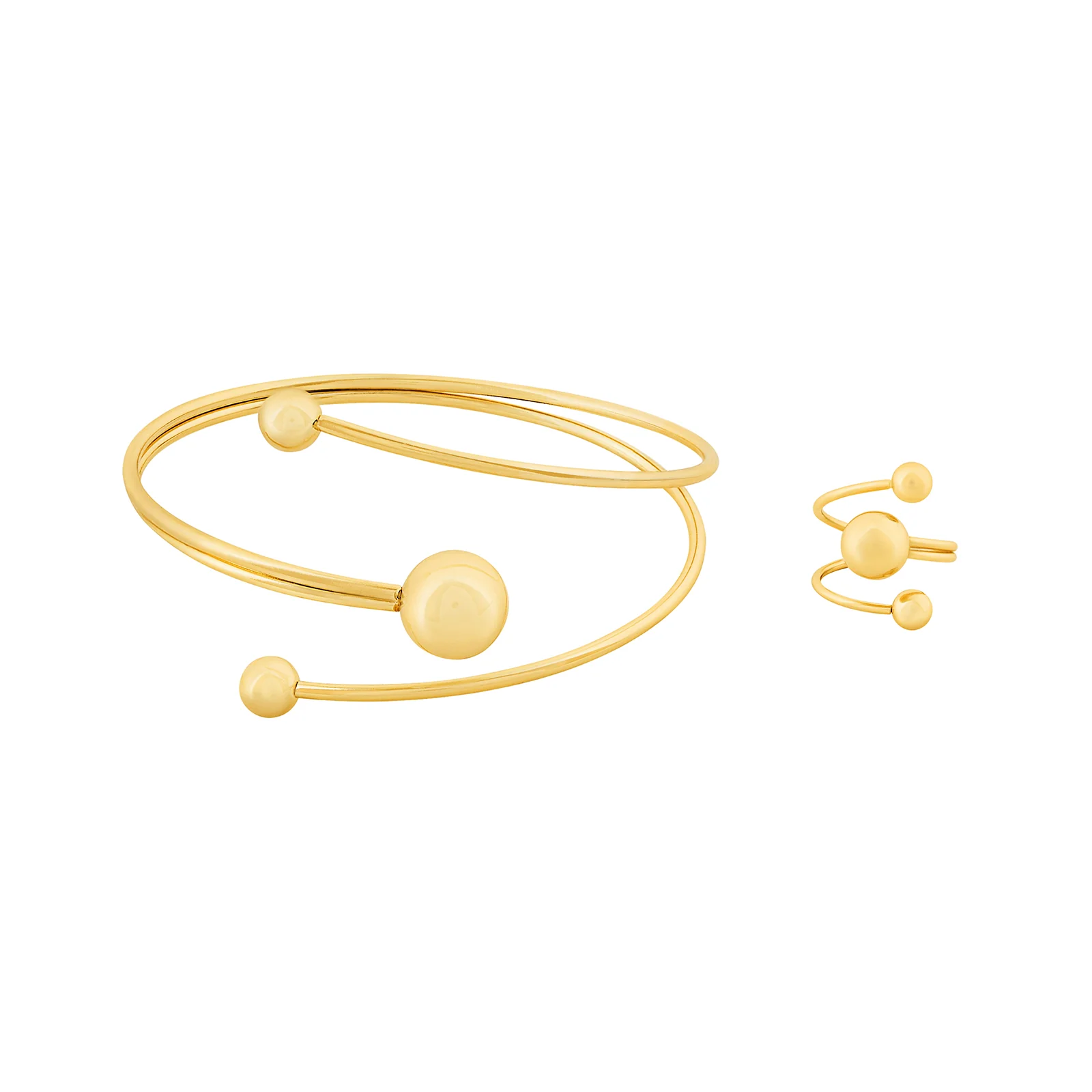 Kaelythi Gold Seashells Bracelet & Ring Set - Image 3