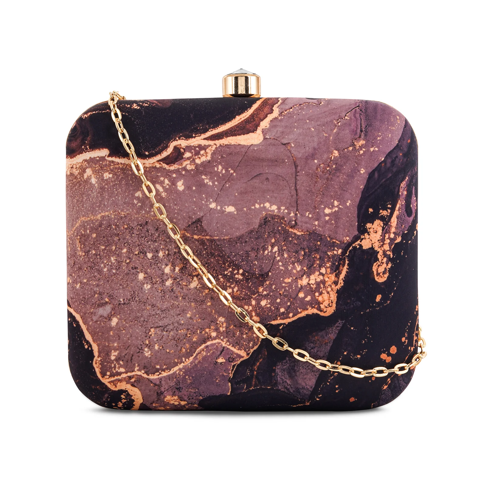 Kahlua Stardust Pink And Purple Printed Clutch - Image 3