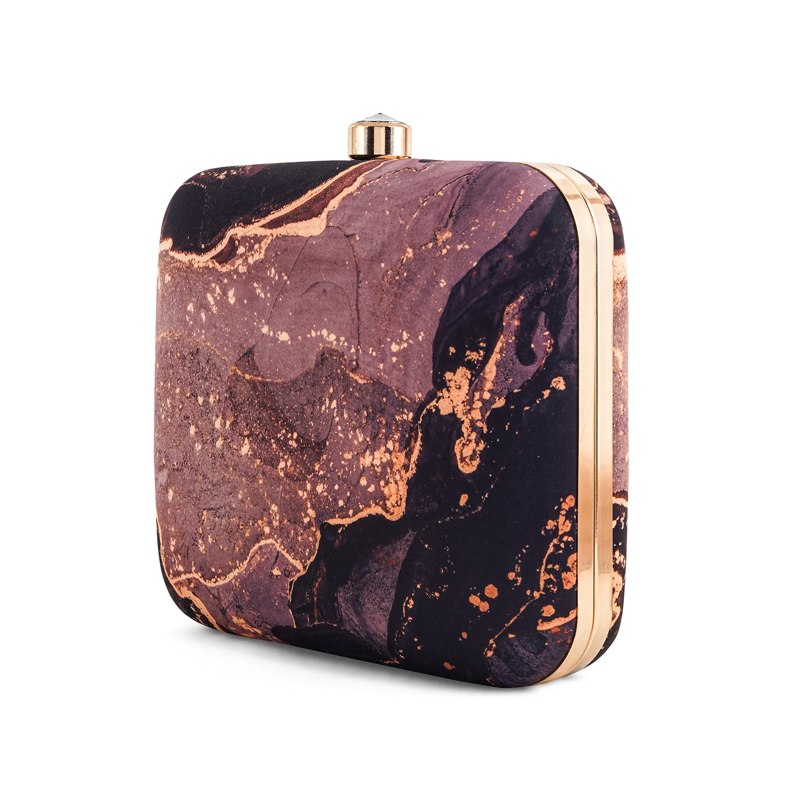 Kahlua Stardust Pink And Purple Printed Clutch - Image 5