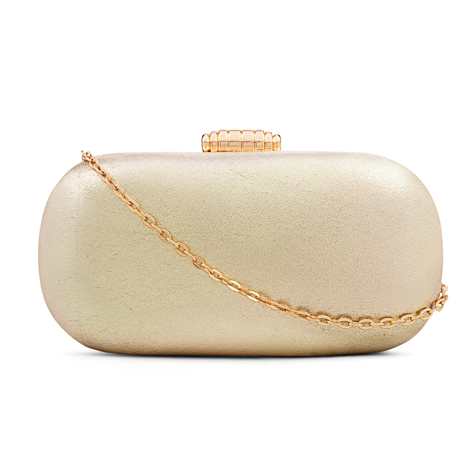 Kathleen Shimmery Gold Metallic Clutch - Image 4