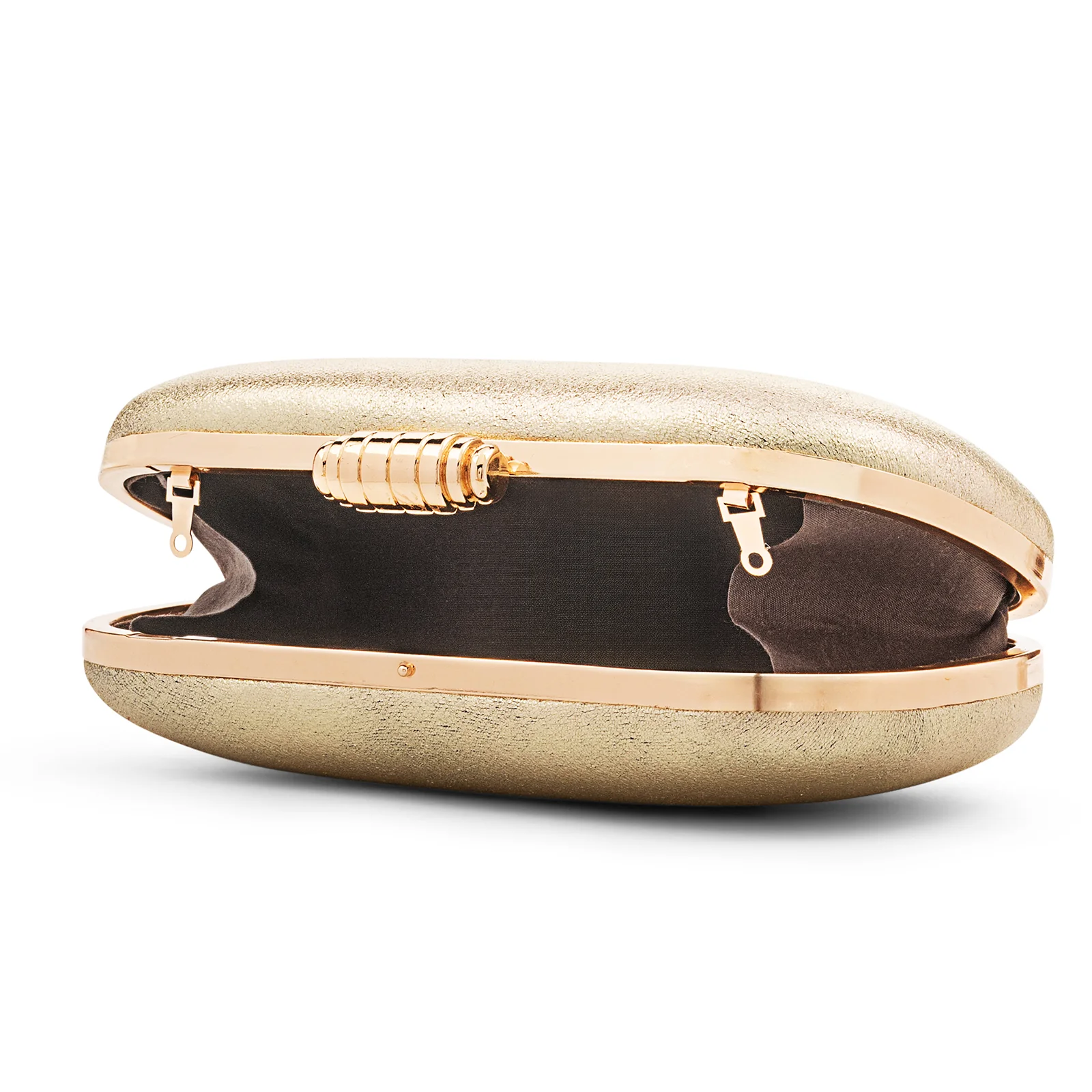 Kathleen Shimmery Gold Metallic Clutch - Image 7