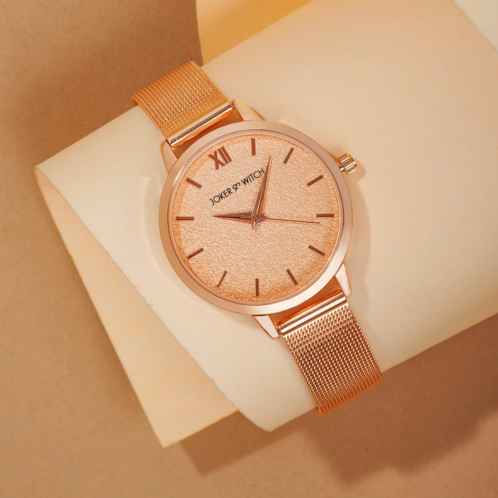 Kathy Rose Gold Medium Dial Mesh Strap Women's Watch