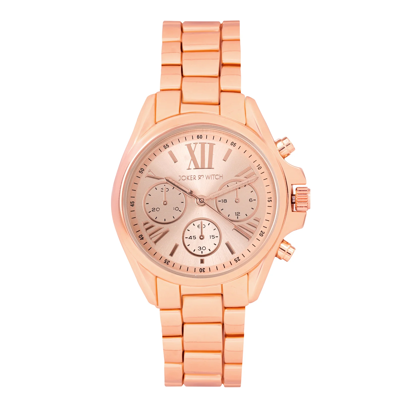 Meghan Rose Gold Large Dial Linked Chain Strap Women's Watch