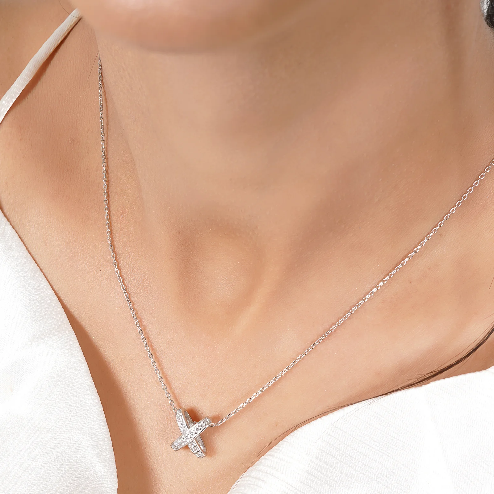 Kriss Kross Silver Necklace