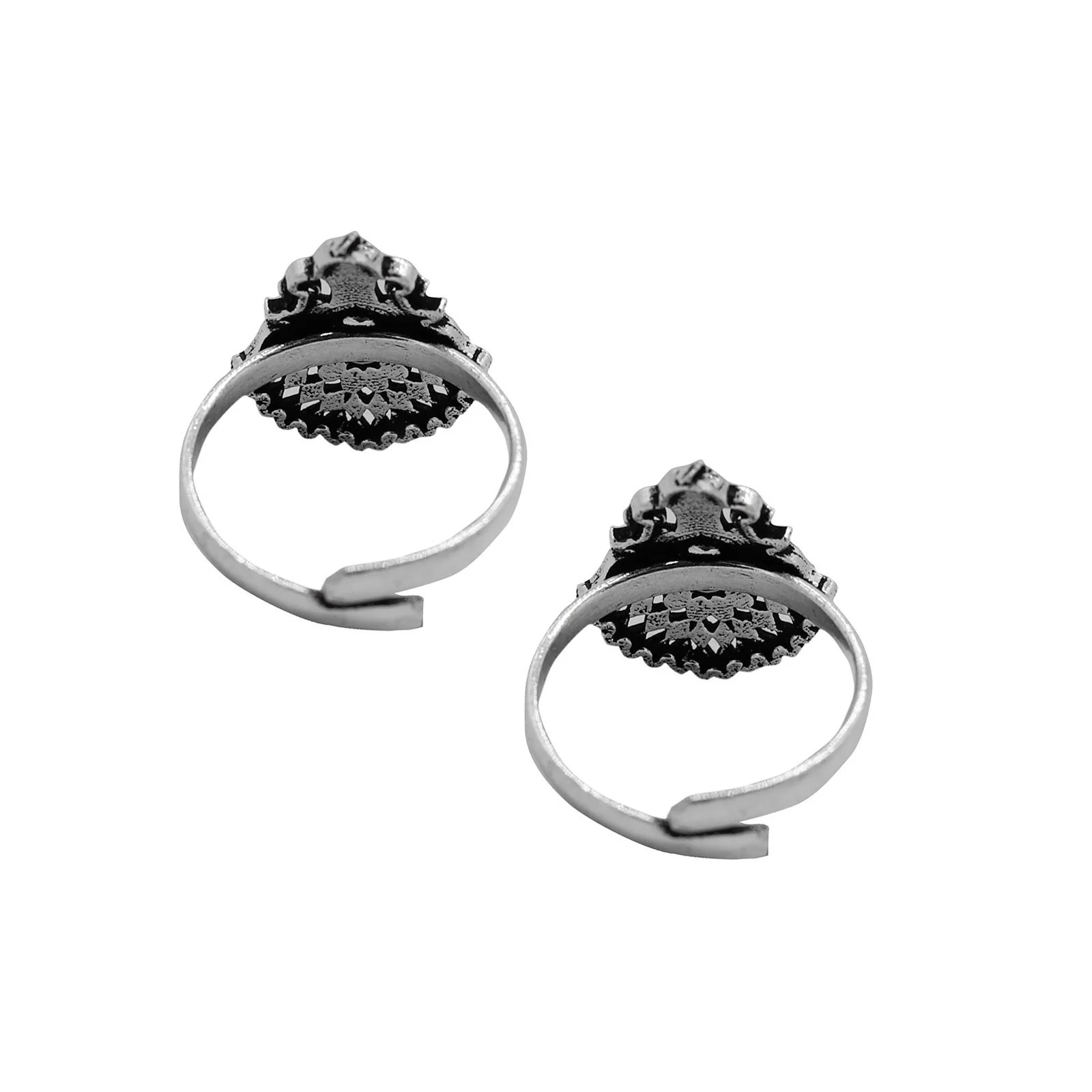 Kshtriya Peacock Silver Oxidized Toe rings - Image 5
