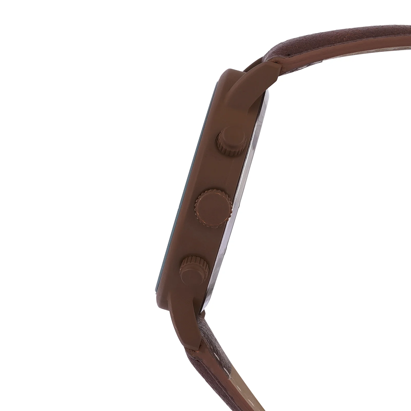 Laanda Black Large Dial Brown PU Strap Men's Watch - Image 5