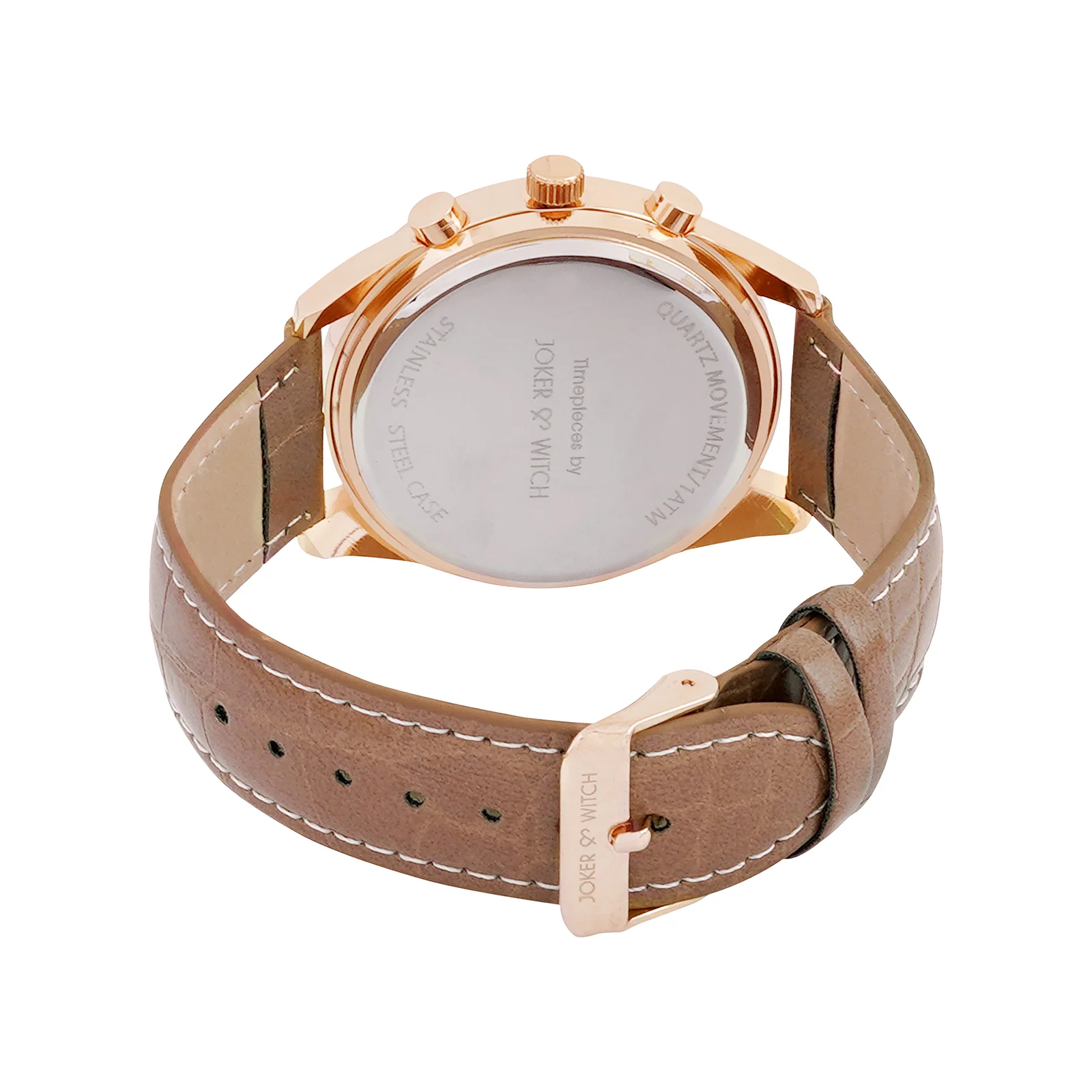 Legolas Beige XLarge Dial Mink PU Strap Men's Watch - Image 6