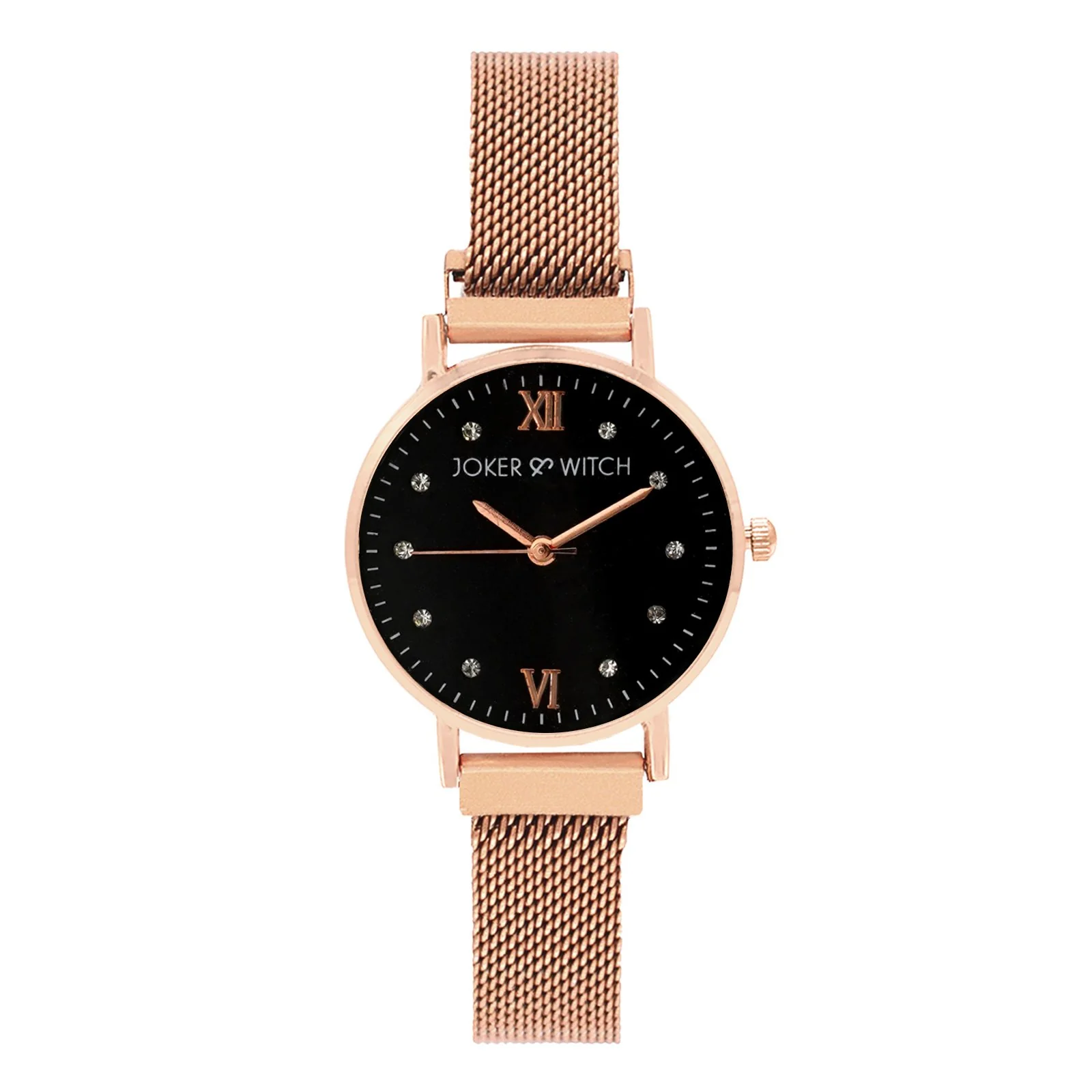 Mini Lexi Black Small Dial Rose Gold Magnetic Strap Women's Watch