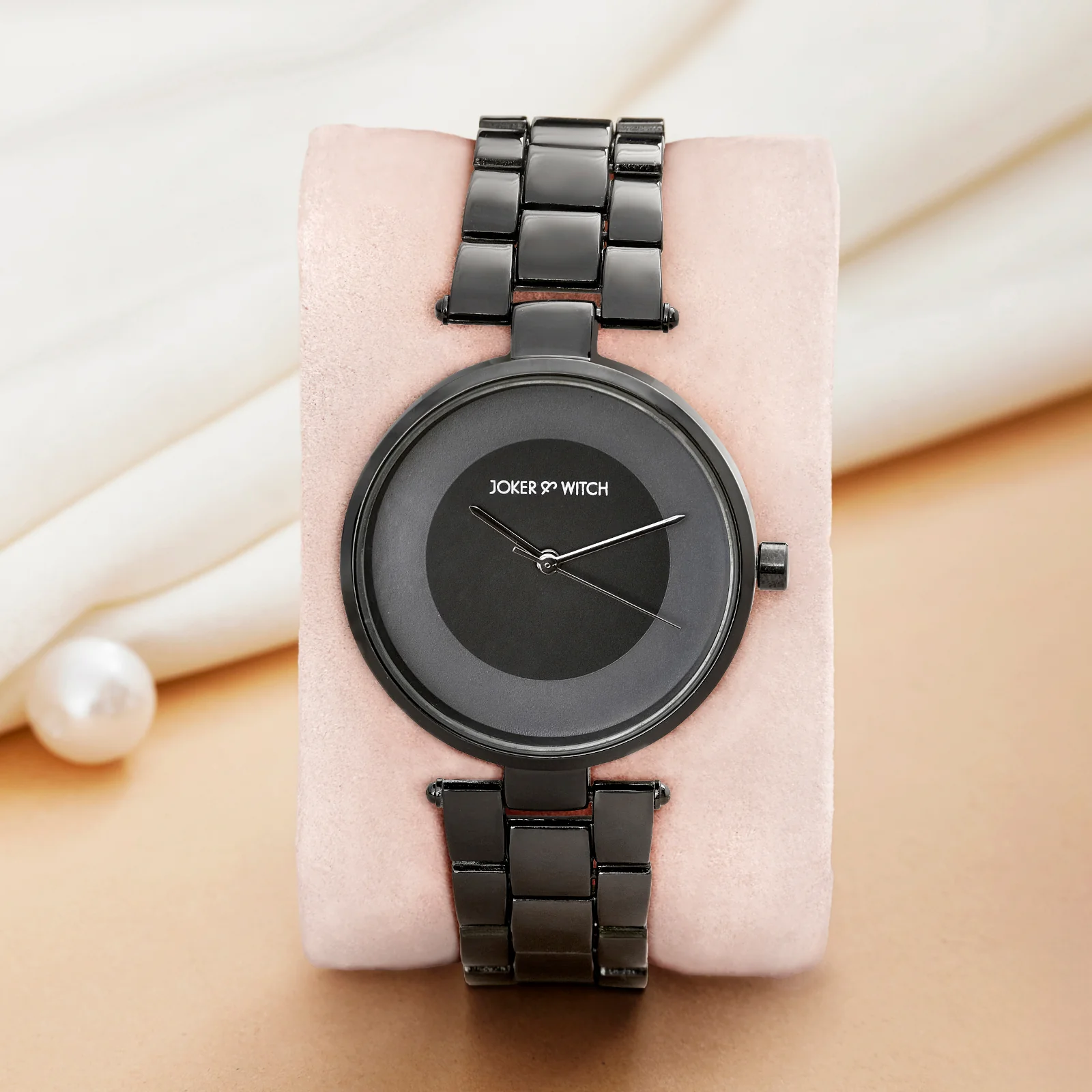 Liora Black Medium Dial Linked Chain Strap Women's Watch