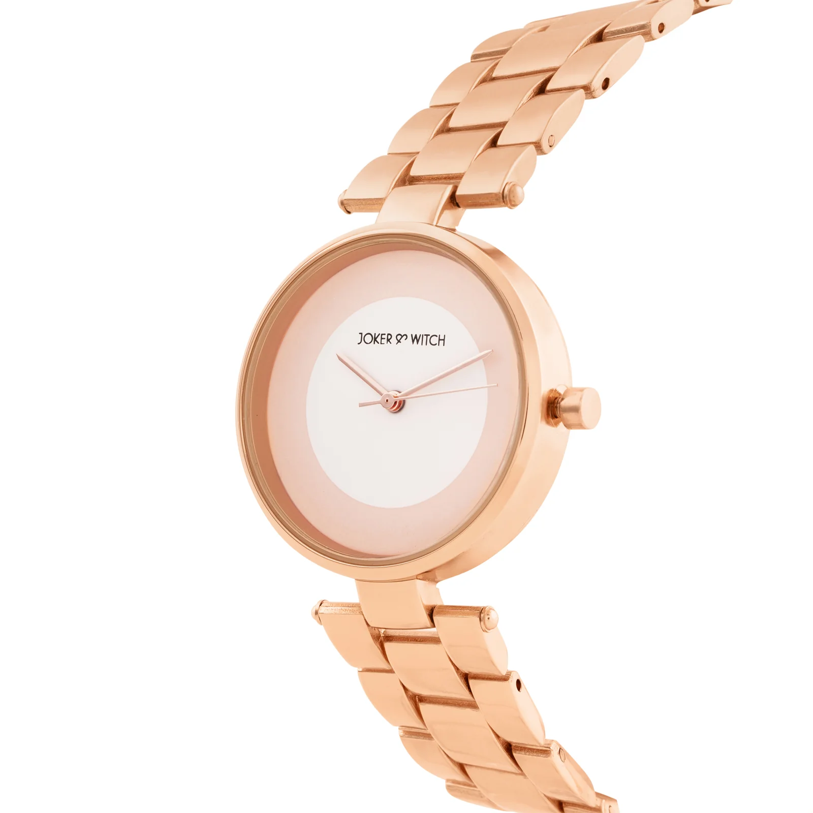 Liora White Medium Dial Rose Gold Linked Chain Strap Women's Watch - Image 4