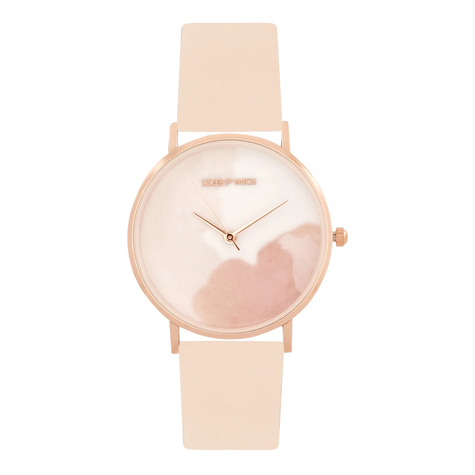 Printed Lively Beige Medium Dial PU Strap Women's Watch