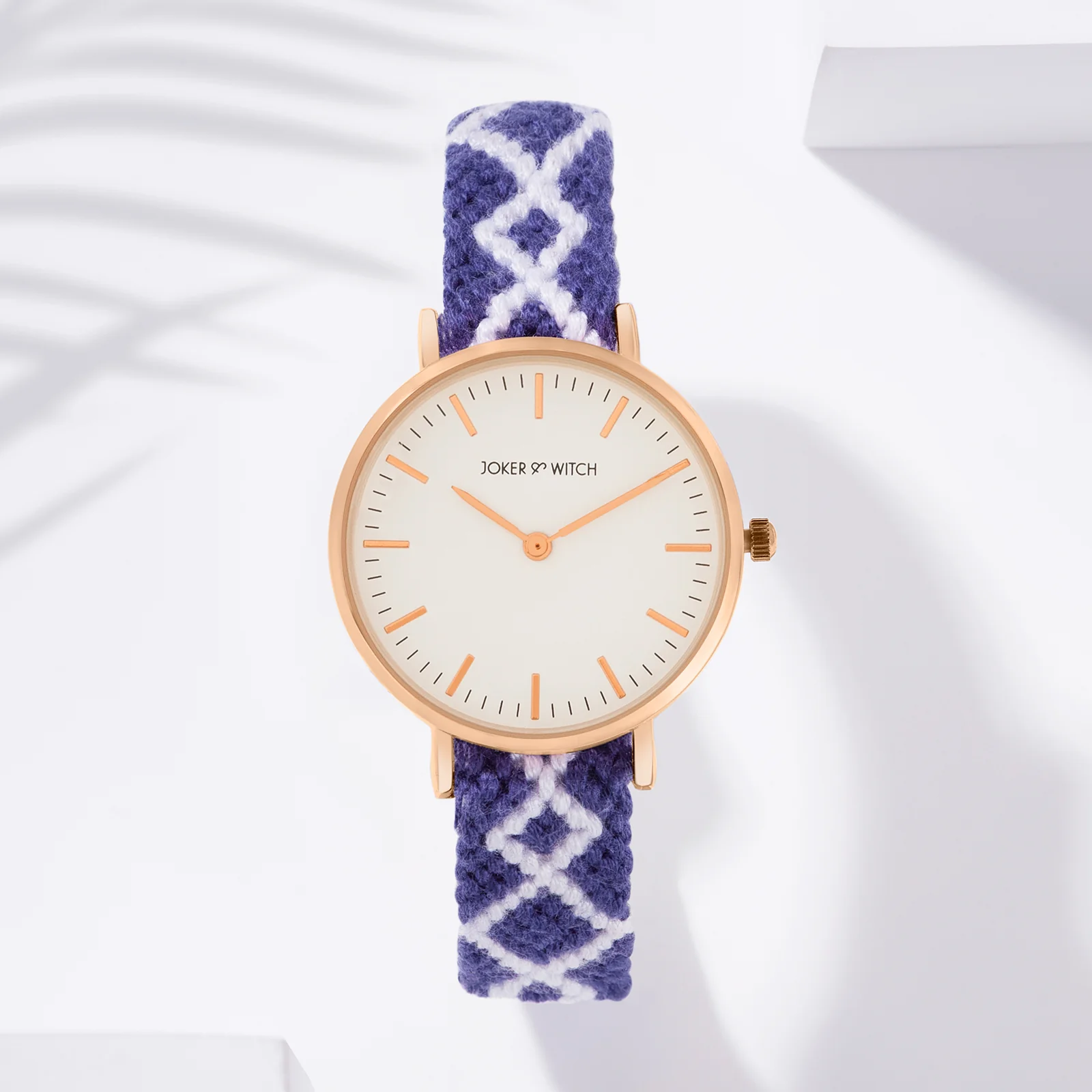 Loomed Aura White Medium Dial Blue Macrame Strap Women's Watch