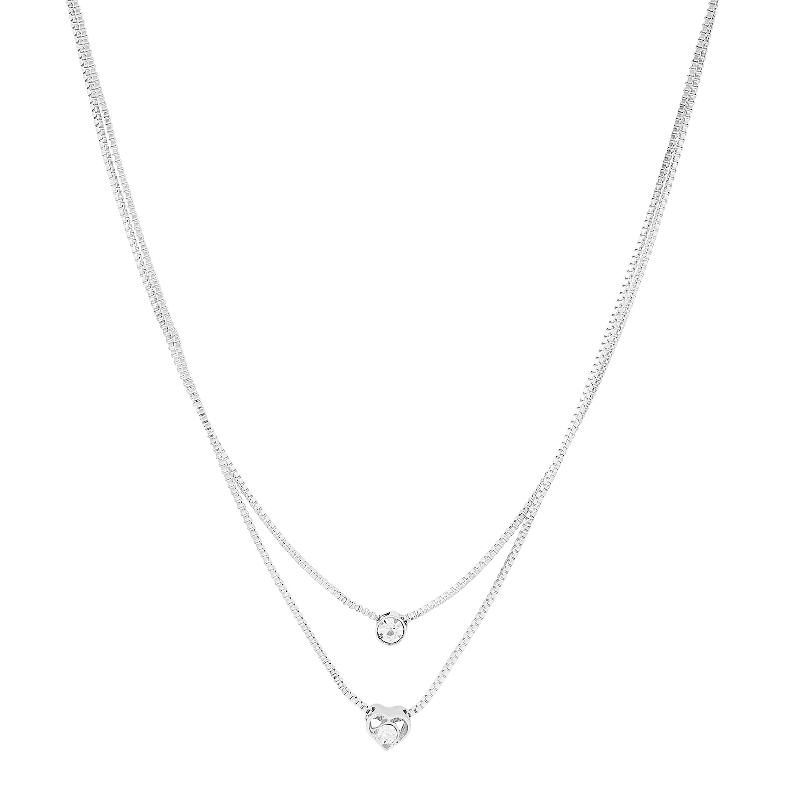 Lora Layered Silver Love Necklace - Image 3