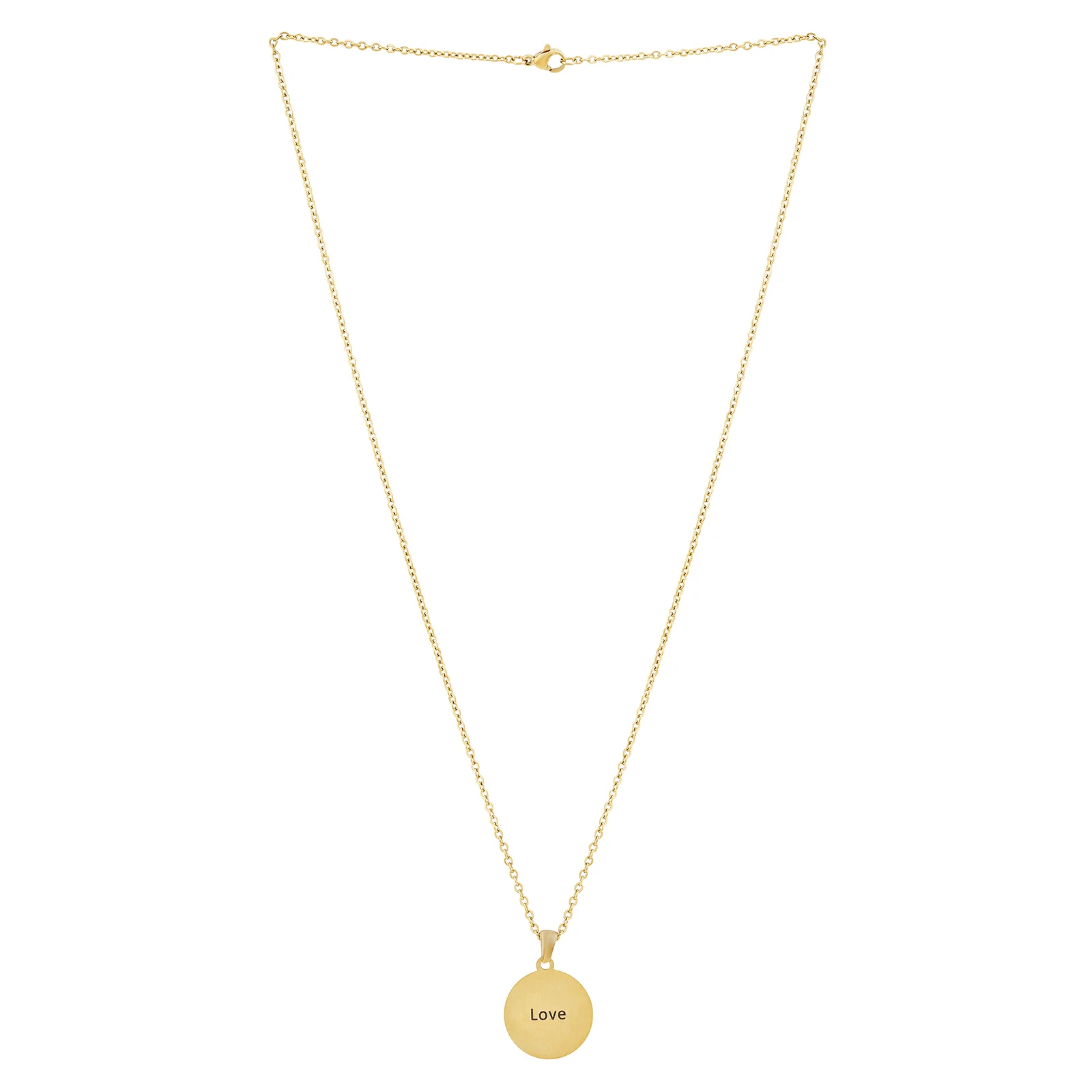 Love Gold Women's Round Mantra Necklace - Image 3