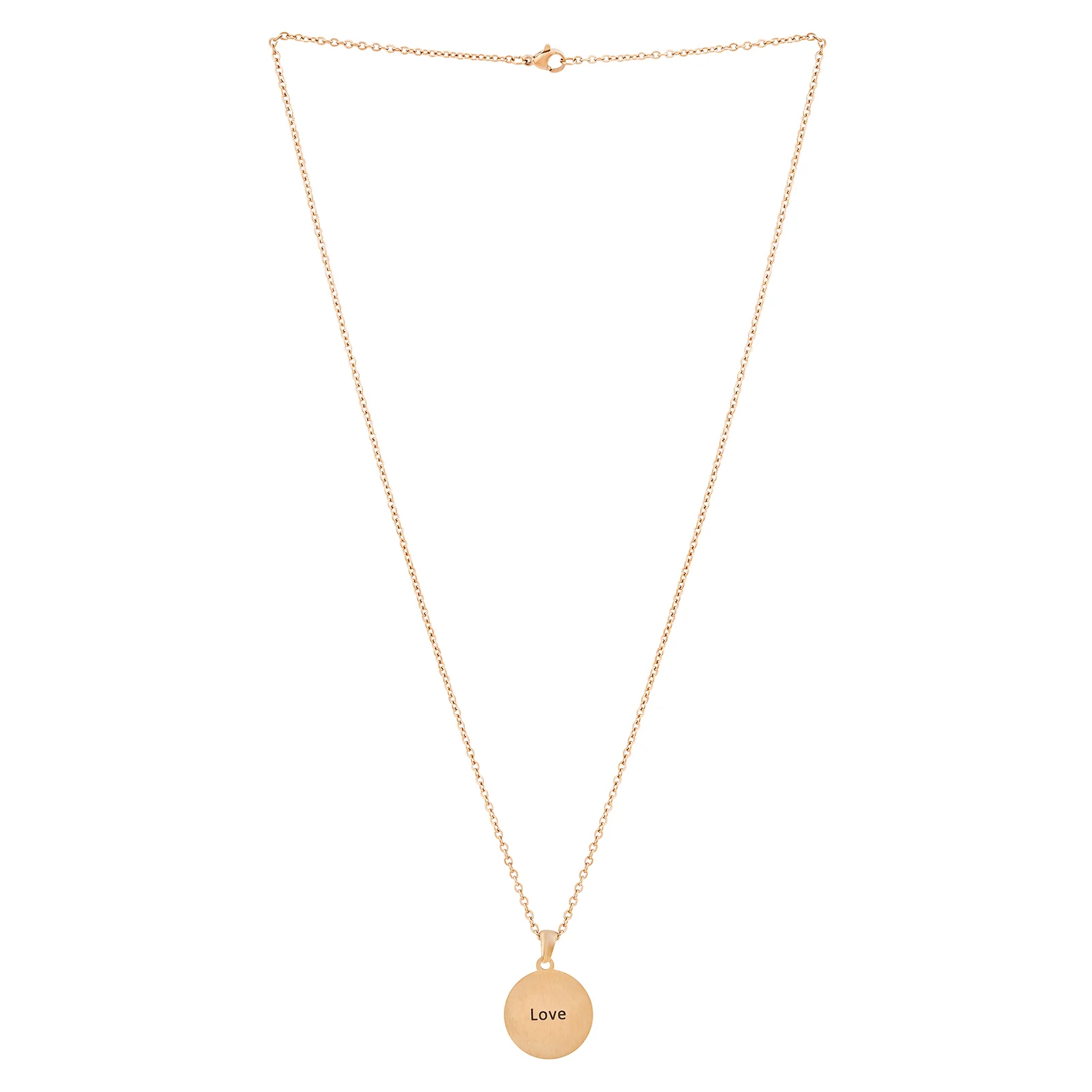 Love Rose Gold Women's Round Mantra Necklace - Image 4