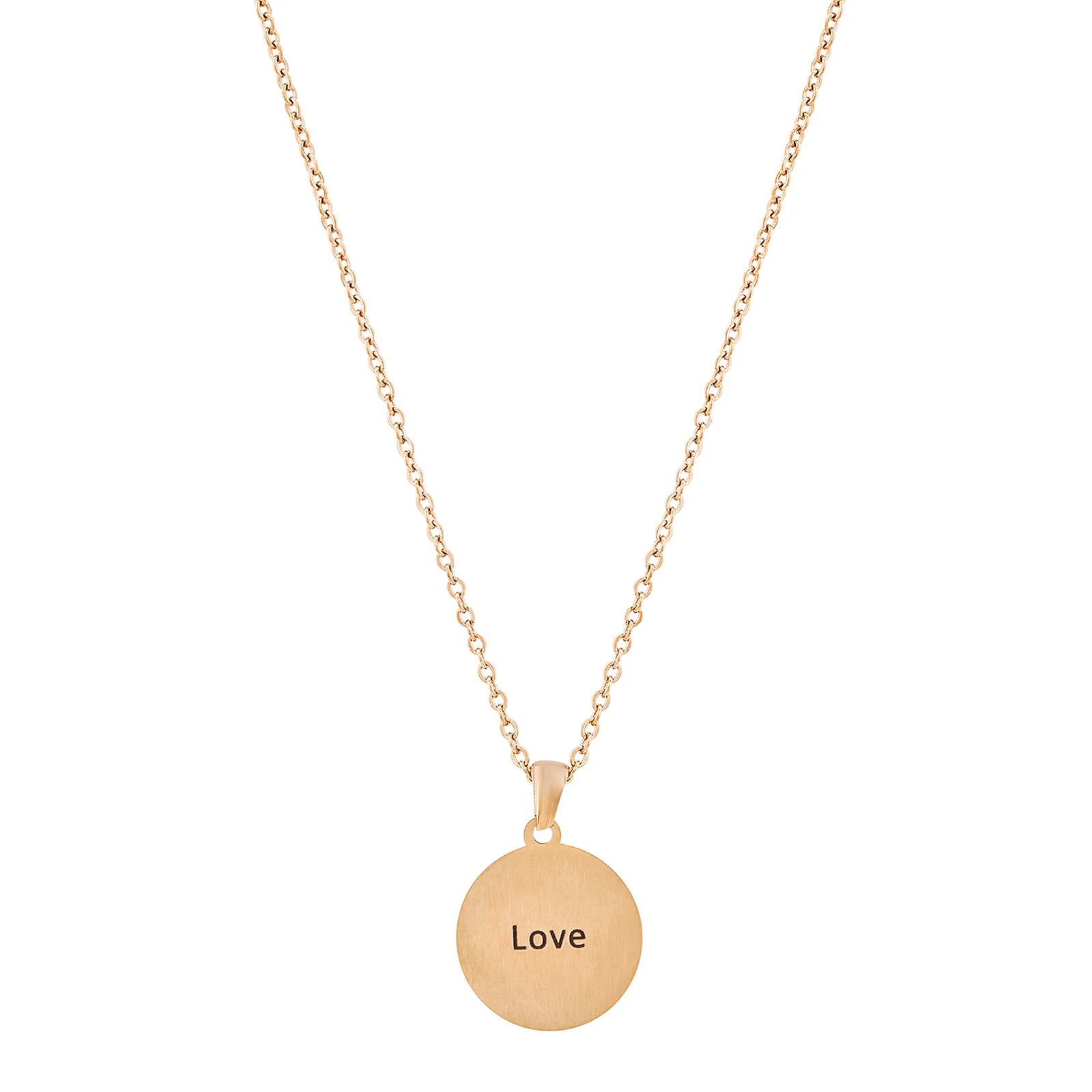 Love Rose Gold Women's Round Mantra Necklace - Image 5
