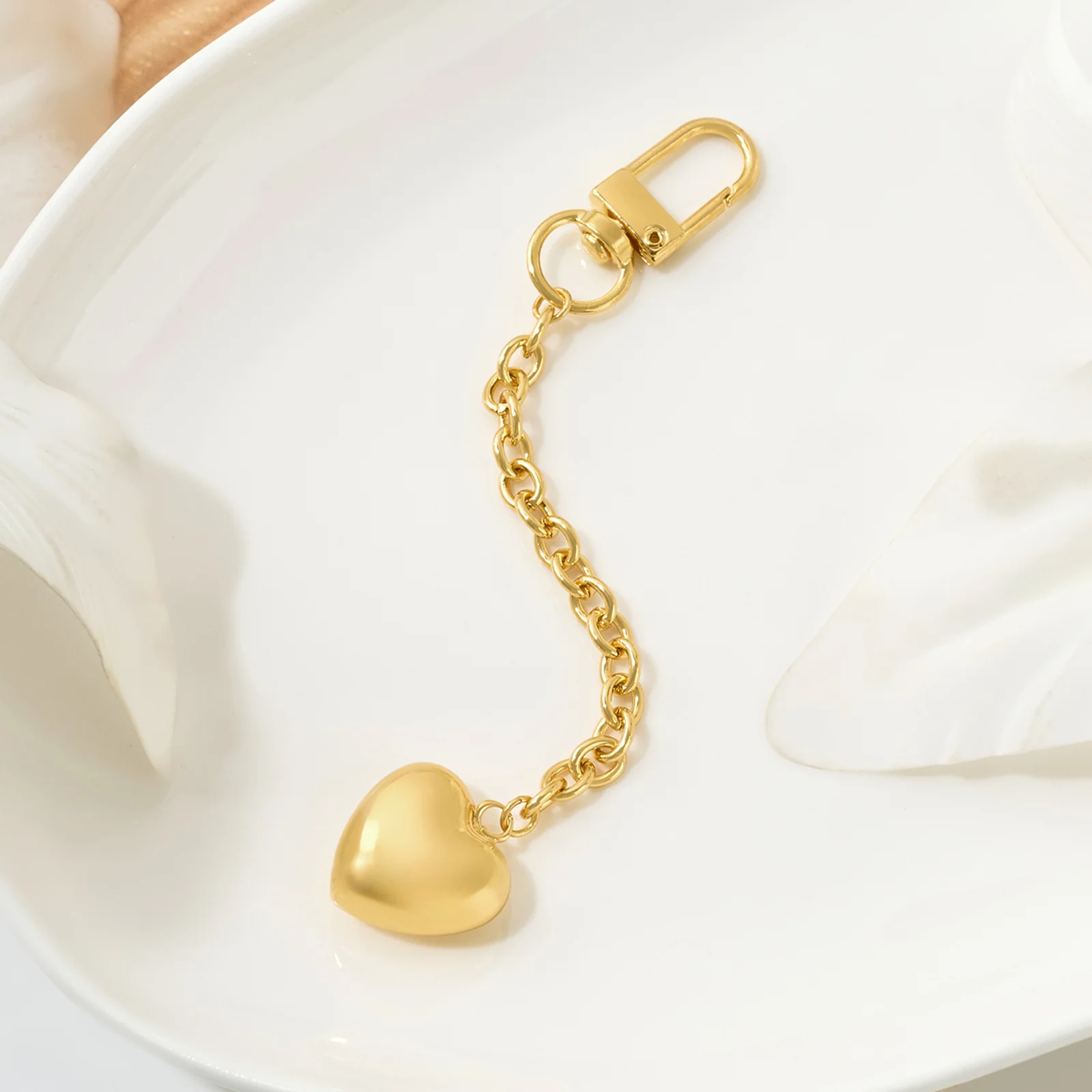 Lovey Dovey Gold Pendant Bag Charm