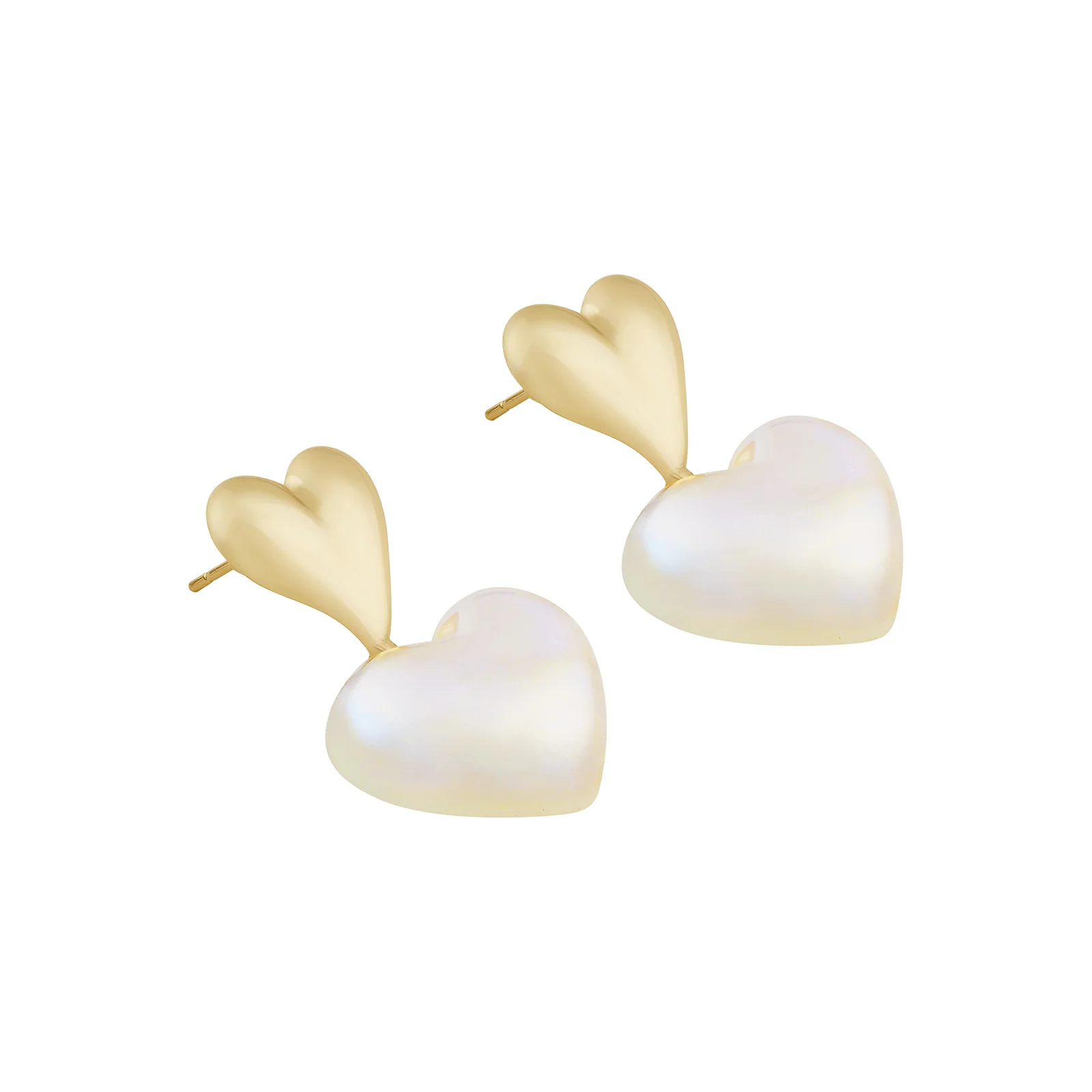 Lovipop Gold Molten Pearl Earrings - Image 4