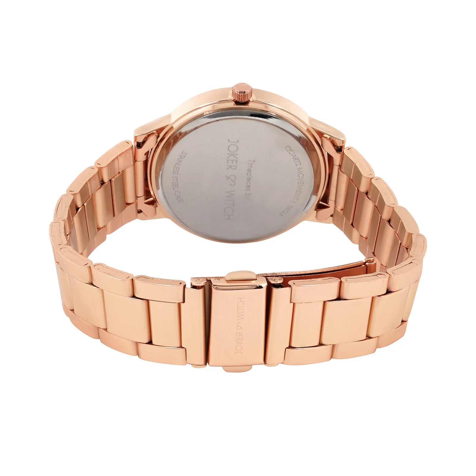 Luna Brown Medium Dial Rose Gold Linked Chain Strap Women's Watch - Image 6