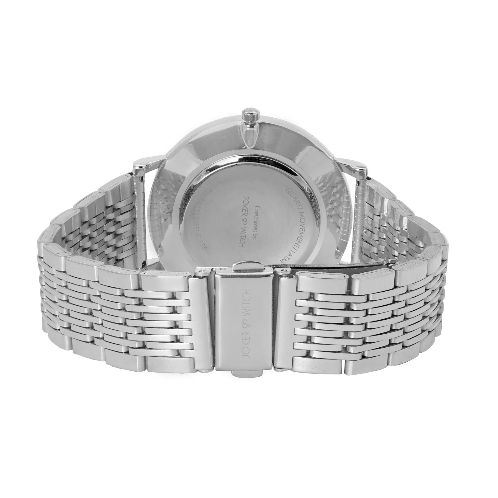 Signature Black Large Dial Silver Linked Chain Strap Women's Watch - Image 5