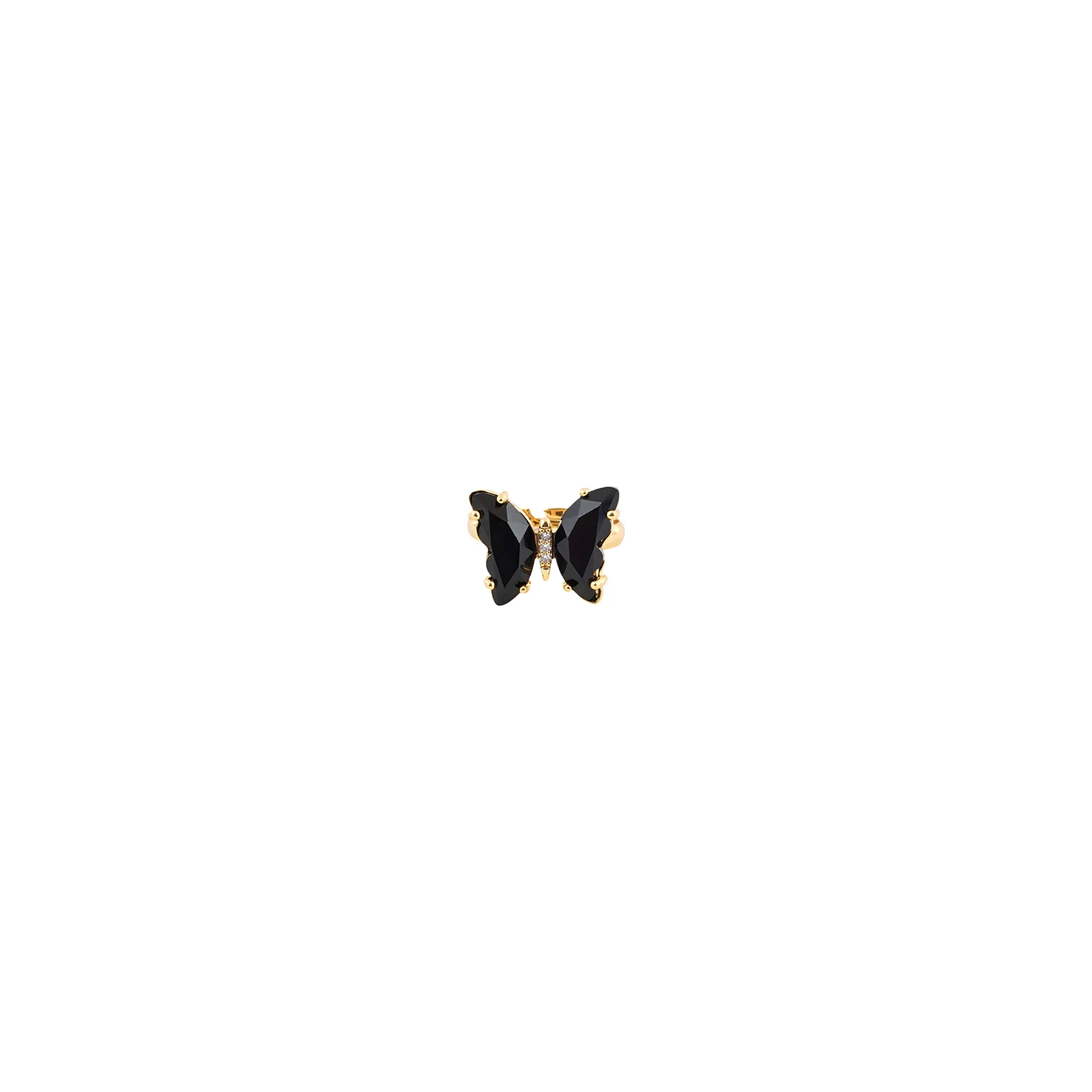 Mabel Butterfly Big Black Stone Ring - Image 3