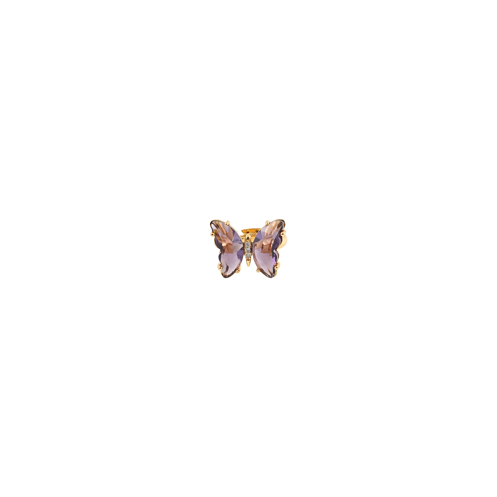 Mabel Butterfly Big Purple Stone Ring - Image 3