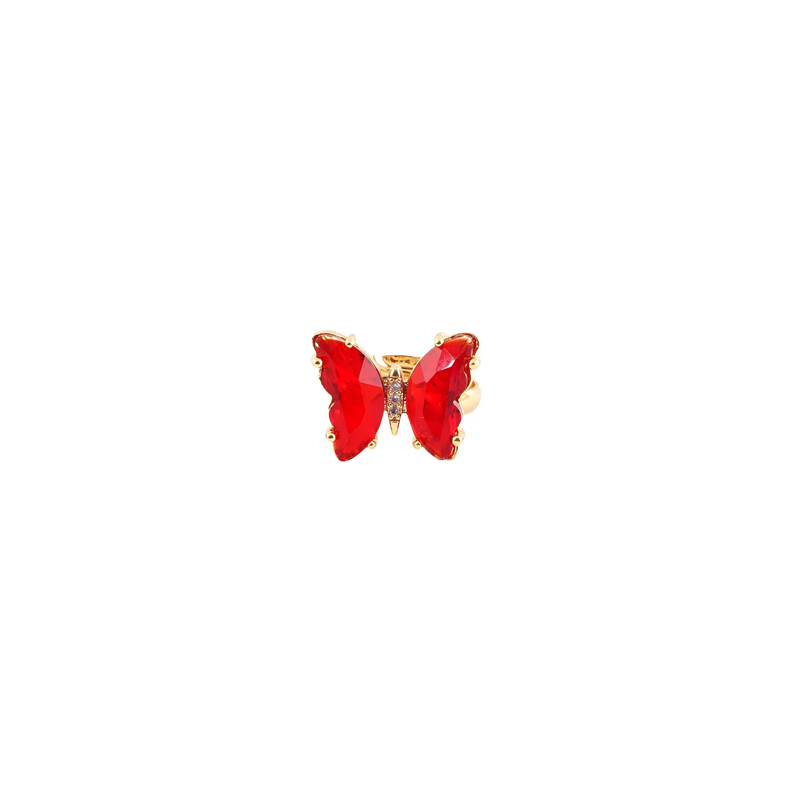 Mabel Butterfly Big Red Stone Ring - Image 3